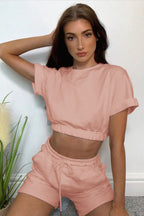 Damen Sportliches Lounge-Set mit verkürztem Oberteil und bequemen Shorts R&B