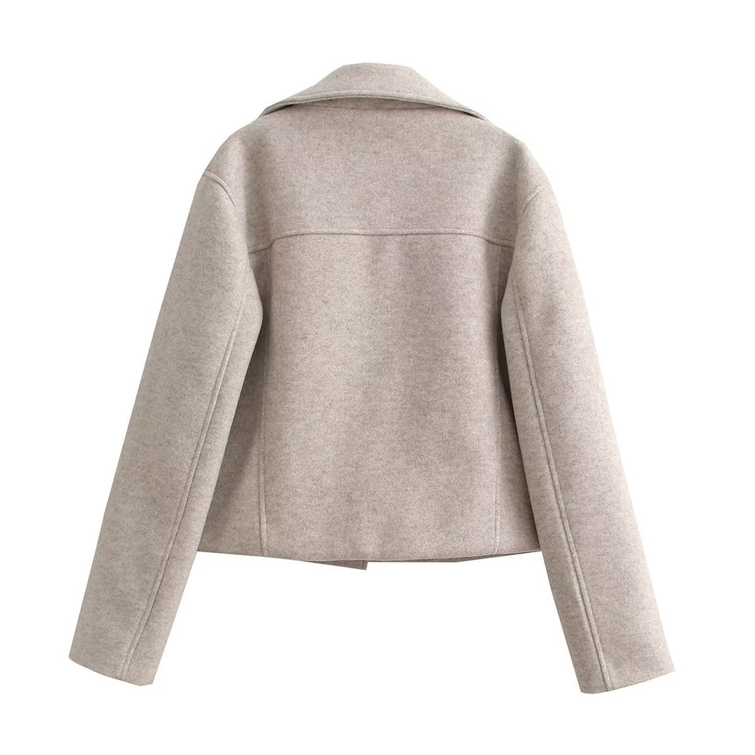 Damen modische Übergangsjacke im lässigen Stil aus weichem Material mit praktischen Taschen R&B