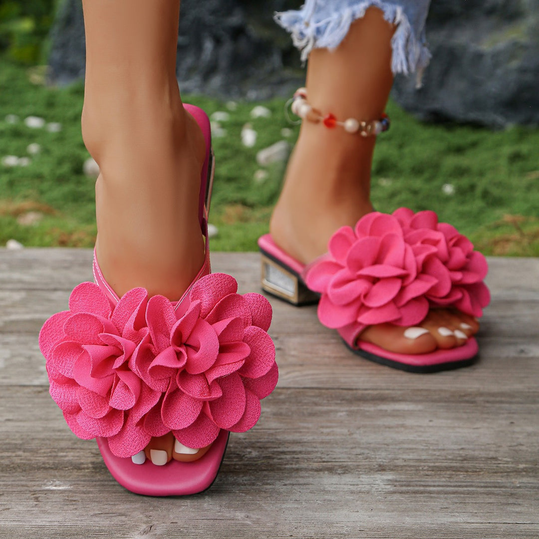 Damen elegante Sling-Sandalen mit floralen Akzenten und komfortablem Fußbett R&B