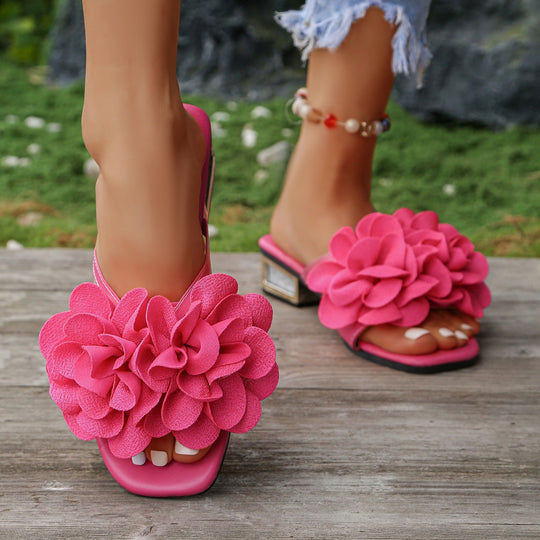 Damen elegante Sling-Sandalen mit floralen Akzenten und komfortablem Fußbett R&B