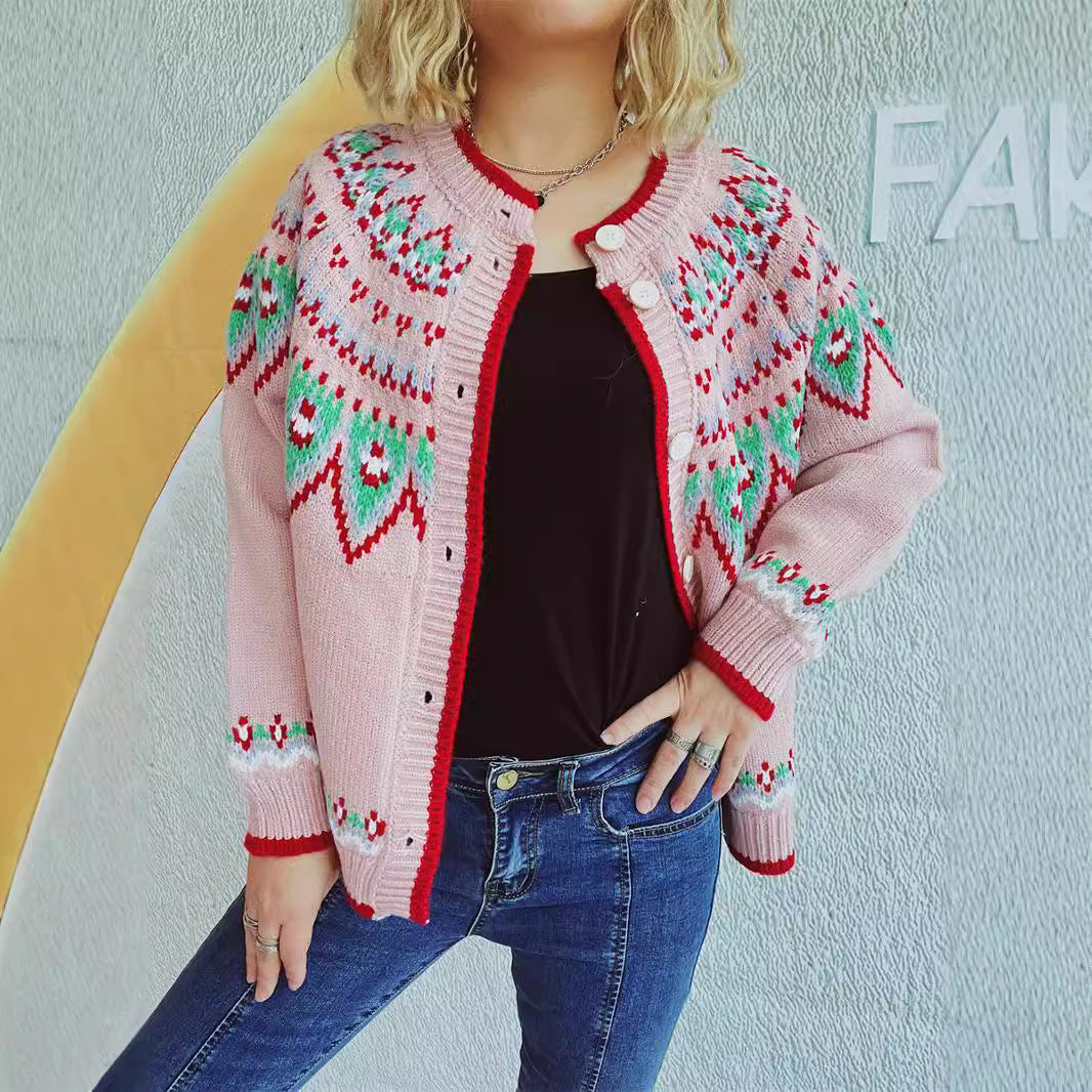 Damen Strickjacke mit festlichem Muster und hochwertiger Verarbeitung R&B