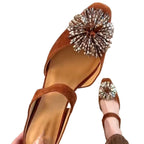 Damen elegante Ballerinas mit glitzerndem Applikationsdesign R&B