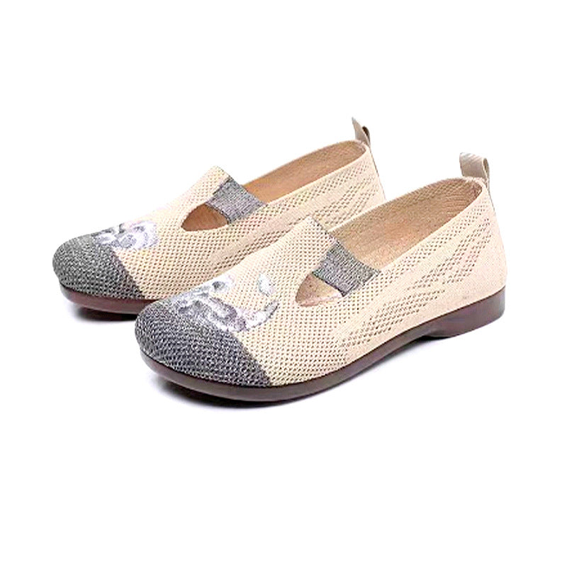 Damen luftige Ballerinas mit modischem Floralmuster