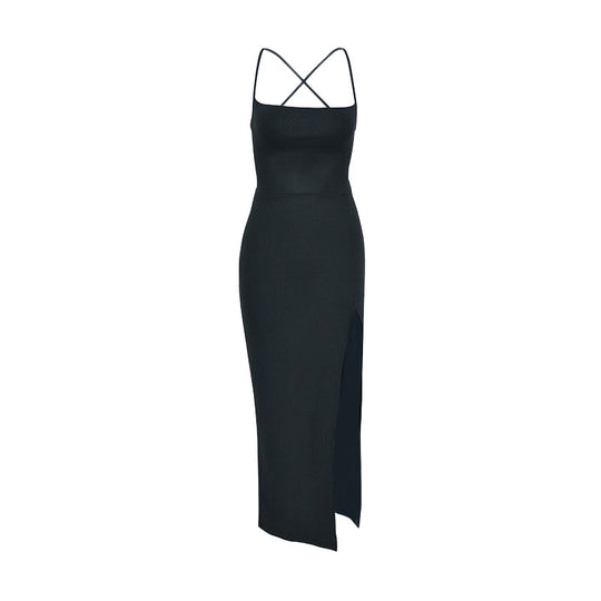 Damen Maxi-Kleid mit verführerischem Schlitz und fein verstellbaren Spaghettiträgern R&B
