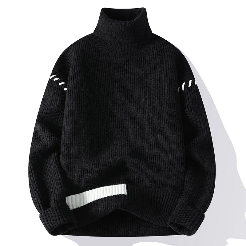 Damen Grober Rollkragenpullover mit dekorativen Ärmeldetails R&B
