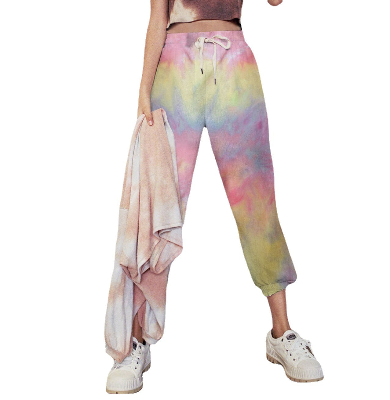 Damen Freizeithose mit lässigem Schnitt und modernen Batikmustern R&B