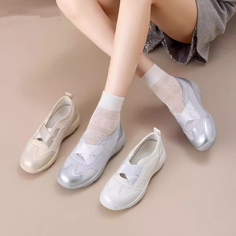 Damen Komfortable Slip-On Sneakers mit elastischem Riemen und weich gepolstertem Innenfutter R&B