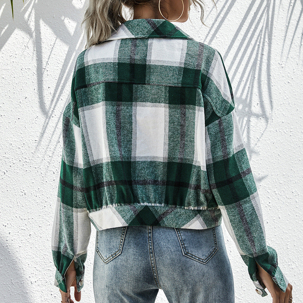 Damen lässige Flanelljacke mit Karomuster R&B