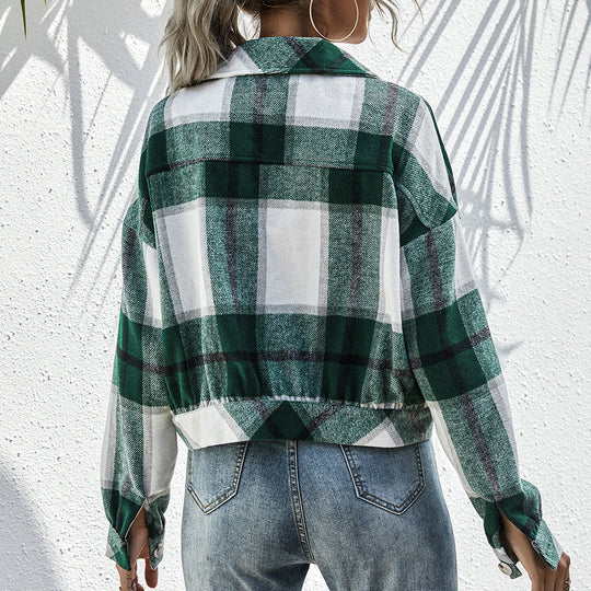 Damen lässige Flanelljacke mit Karomuster R&B