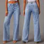Damen Hochtaillierte Flared Jeans R&B