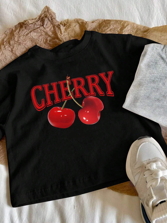 Damen T-Shirt mit kreativem Schlüsselherz-Motiv und modernem Print R&B