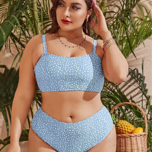 Damen Hochgeschnittener Bikini mit verspieltem Punktedesign R&B
