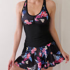 Damen Tankini-Set mit floralem Rock und figurformendem Oberteil R&B