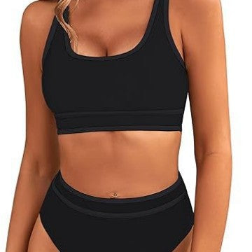 Damen Sportlicher Hochgeschnittener Bikini R&B