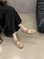 Damen bequeme Ballerinas mit modischem Riemchen und rutschfester Sohle R&B