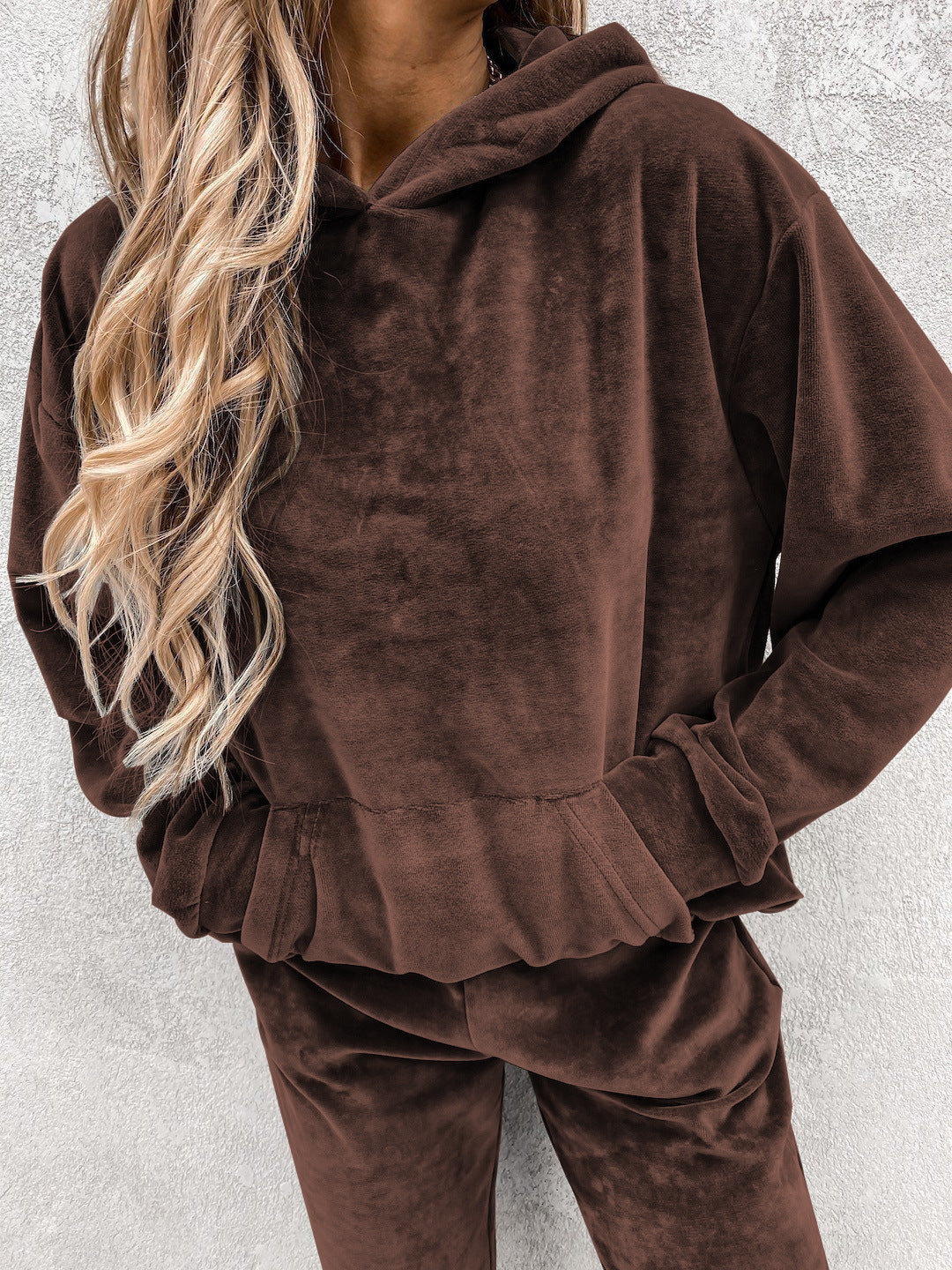 Damen kuscheliges Fleece-Set mit hohem Kragen und elastischen Bündchen R&B