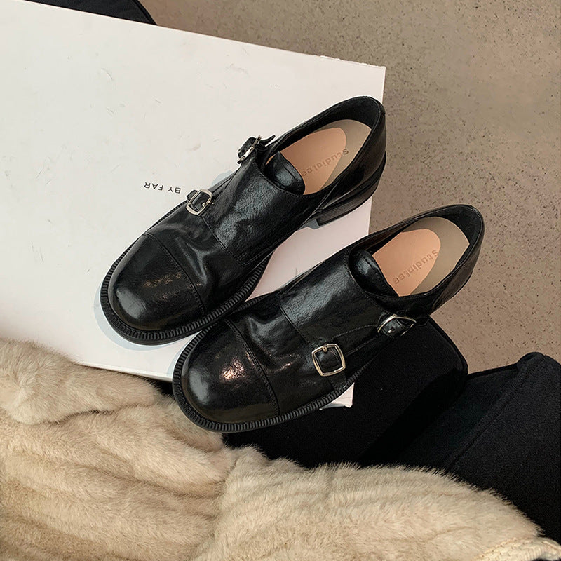 Damen modische Mokassins mit eleganter Schnallenapplikation R&B