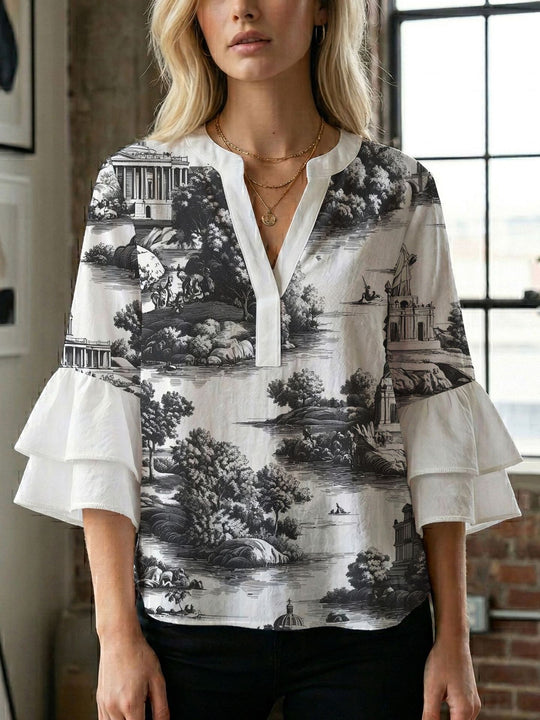 Damen Bluse mit wunderschönen floralem Design R&B