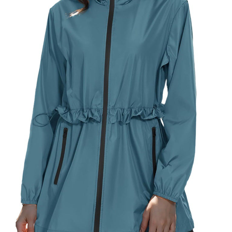 Damen Leichte Übergangsjacke mit verstellbarem Kordelzug und seitlichen Taschen R&B