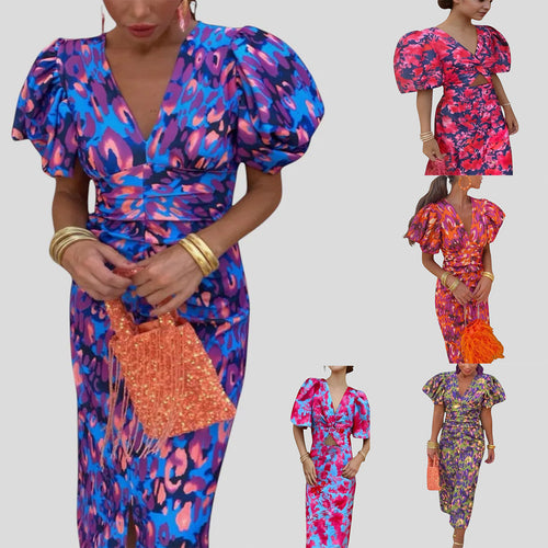 Damen Elegantes Kleid mit Volants und Spitzenelementen R&B