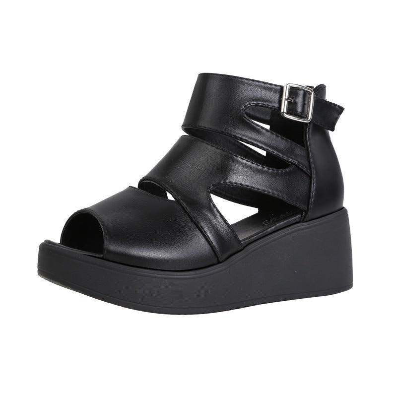 Damen Wedge-Sandalen mit modischen Cut-Outs und verstellbarem Riemen R&B