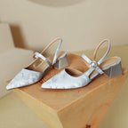 Damen Slingback-Pumps mit elegantem Riemen und blockiertem Absatz