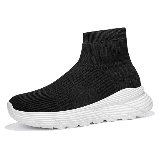 Damen nan nahtloser Strick-Freizeitsneaker mit sockenkragen und stoßdämpfender Profilsohle R&B