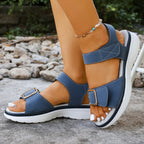 Damen Bequeme Sandalen mit verstellbarem Klettverschluss und modischem Design EB