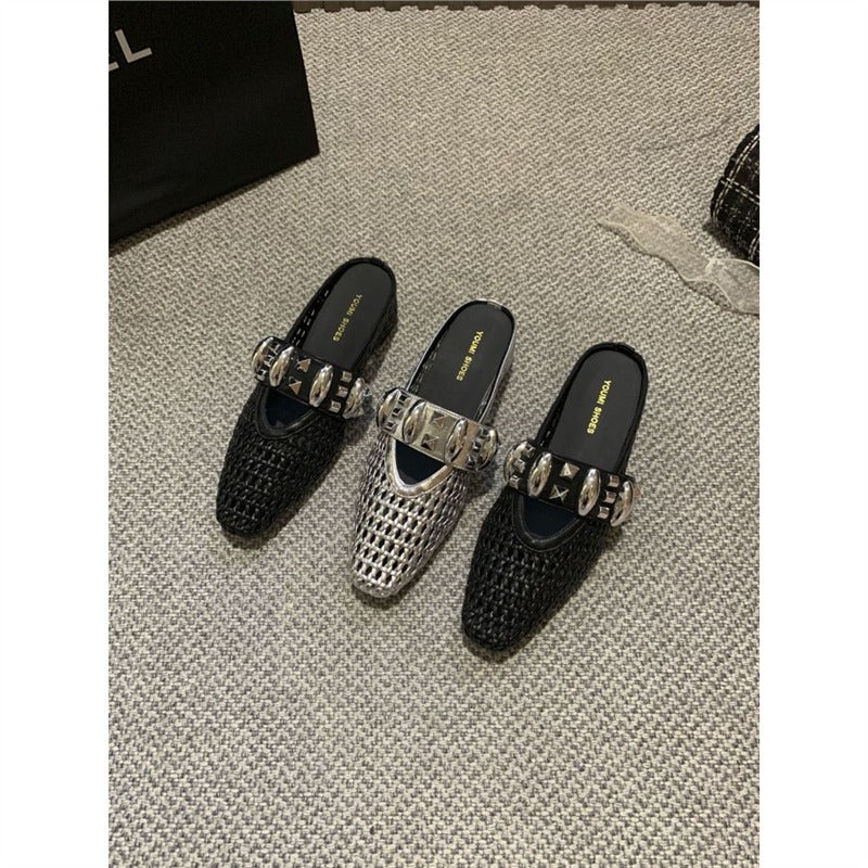 Damen elegante Mules mit modischem Netzdesign R&B