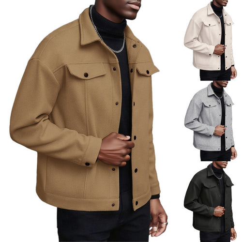 Herren lässige Übergangsjacke mit praktischen Taschen und modernem Kragen R&B