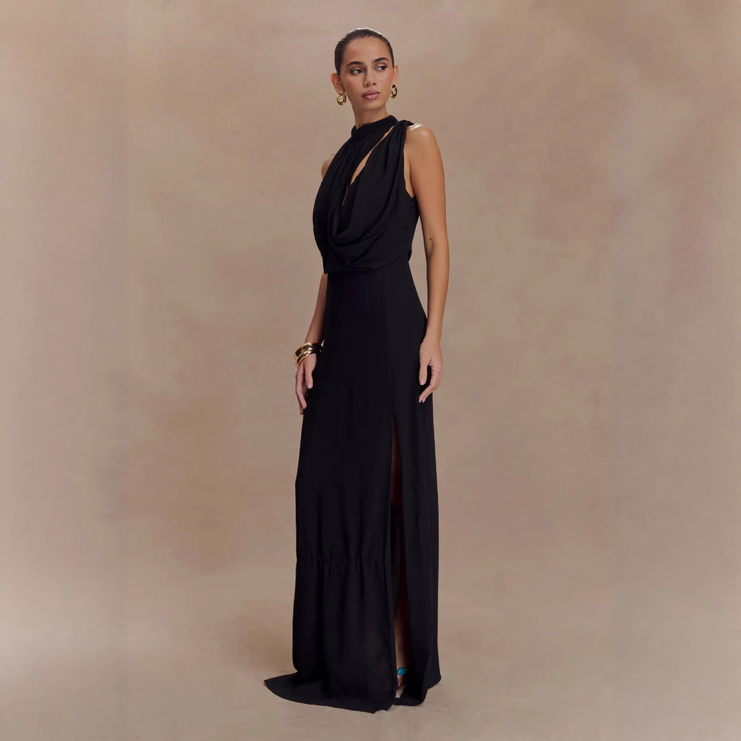 Damen Elegantes Maxi-Kleid mit drapiertem Oberteil R&B