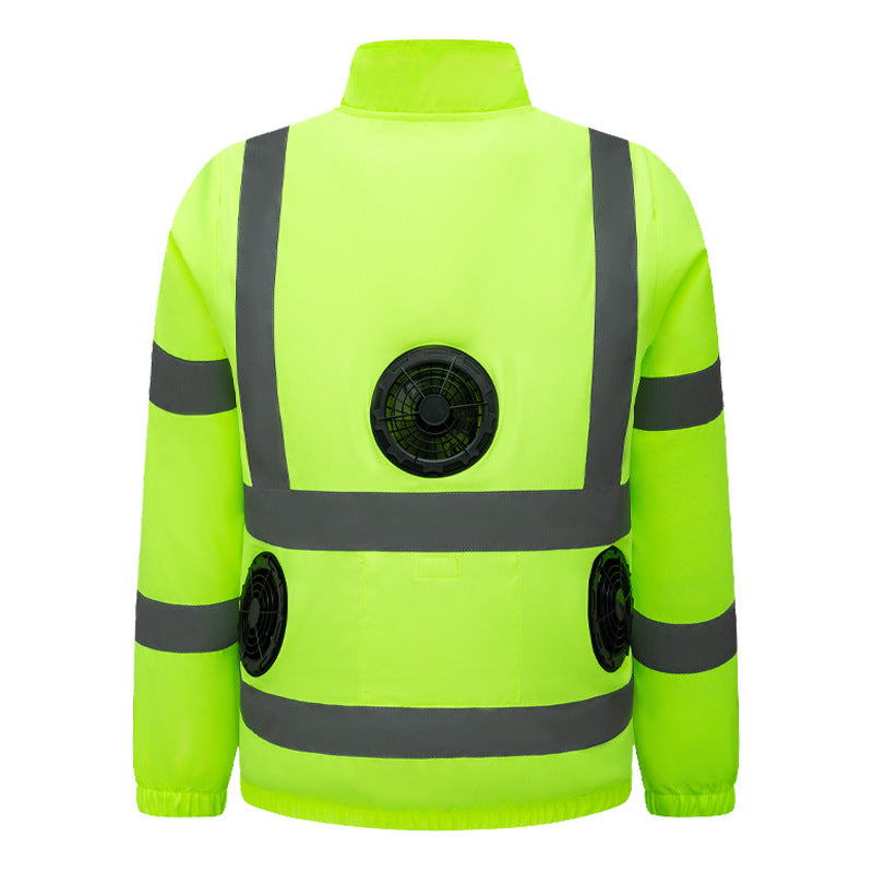 Unisex nan hochsichtbare Warnjacke mit reflektierenden Streifen und multifunktionalen Außentaschen R&B