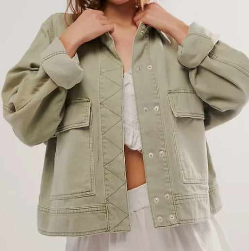 Damen lässige Oversized-Jacke R&B