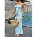 Damen Sommerliches Maxikleid mit Spaghettiträgern und taillierter Silhouette R&B