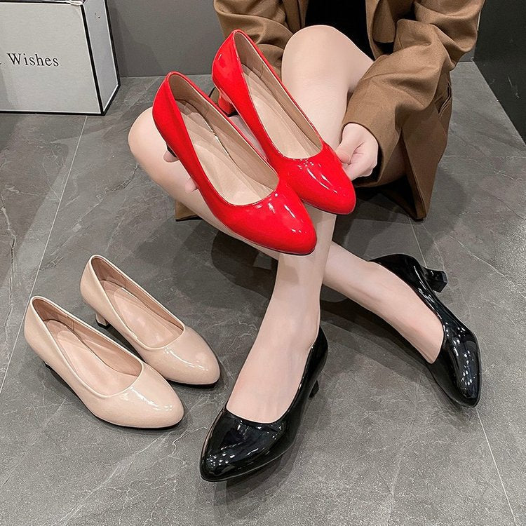 Damen elegante spitze Ballerinas mit bequemen Absatz R&B