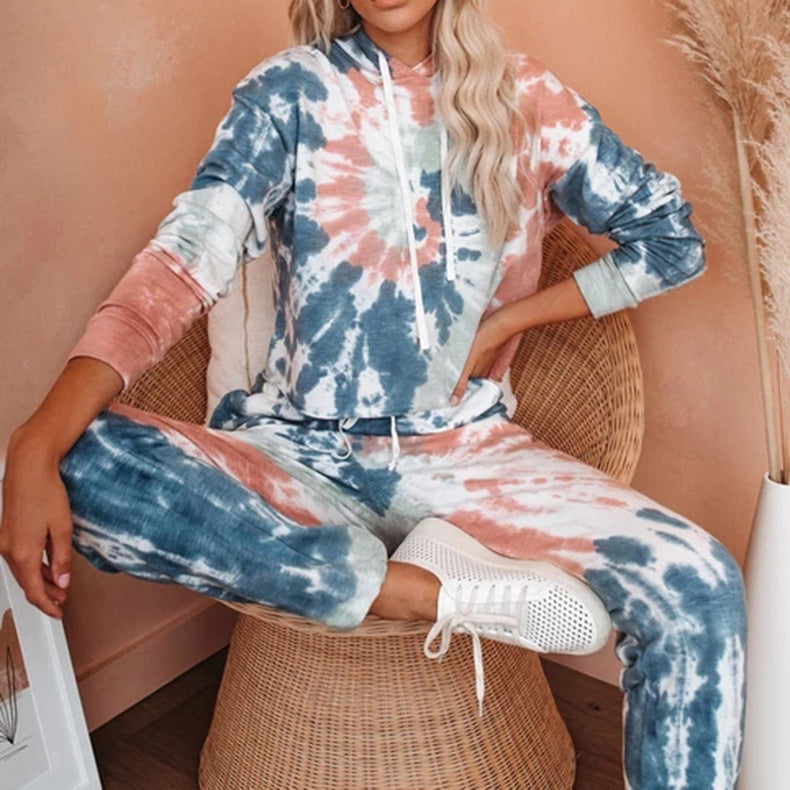 Damen lässiges Cropped Hoodie und Jogginghose Set R&B