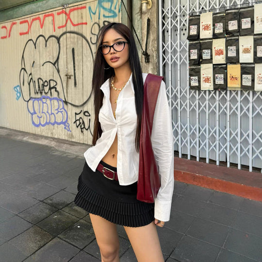 Damen Shirtjacke im urbanen Stil mit modischen Reißverschluss und praktischen Taschen R&B