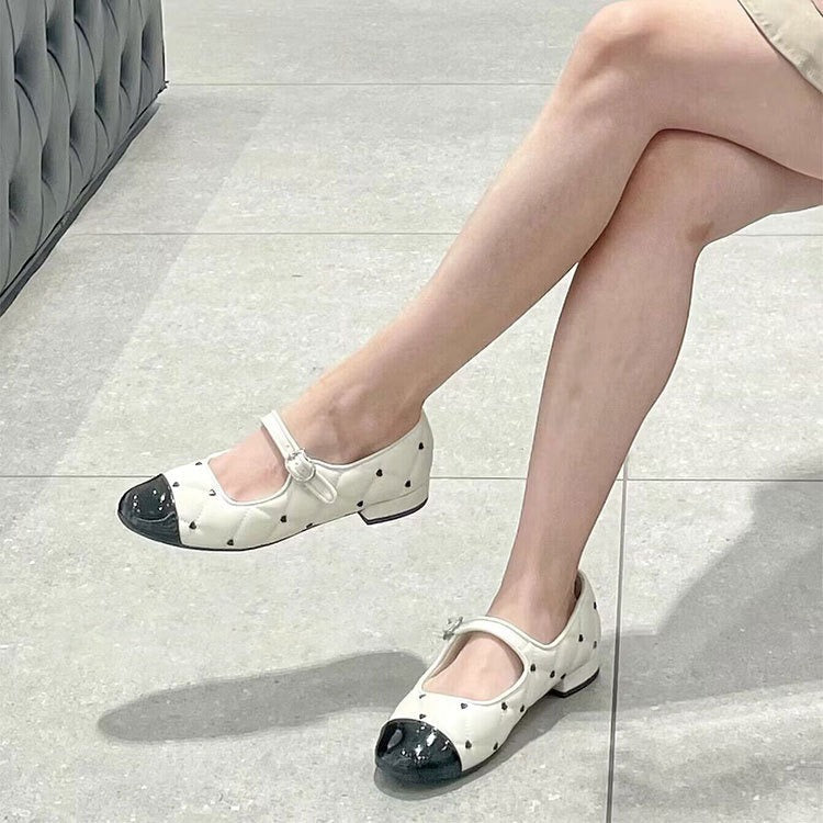 Damen Ballerinas mit dekorativem Herzdesign und patentierter Schuhspitze R&B