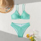 Damen Raffiniertes Bikinitop mit V-Ausschnitt und dekorativem Ring R&B
