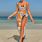Damen Bikini-Set mit elegantem Wickelrock und verspieltem Oberteil R&B
