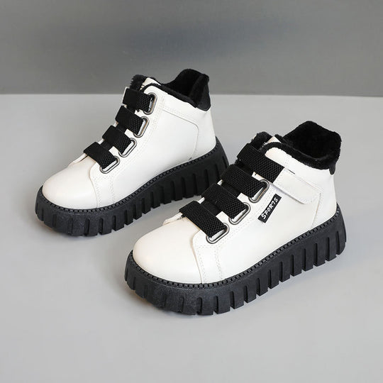 Damen Modische Winterstiefel mit flauschigem Innenfutter und robustem Profil R&B