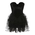 Damen Festliches Cocktailkleid mit Herz-Ausschnitt und voluminösem Rüschensaum R&B