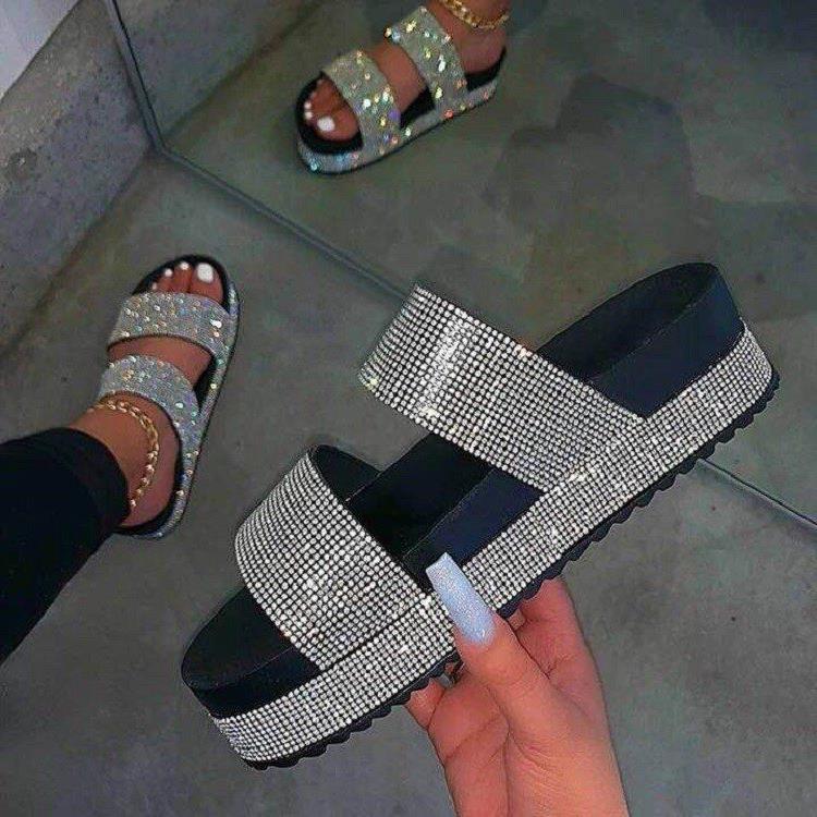 Damen Glamouröse Komfortsandalen mit Strassverzierungen R&B