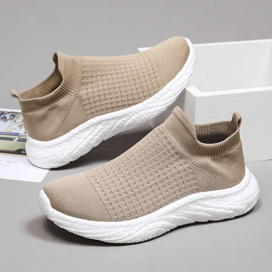 Damen Schalensneaker mit elastischem Strickoberteil und rutschfester Sohle R&B