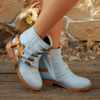 Damen modische Stiefeletten mit raffinierten Schnürdetails und elegantem Reißverschluss R&B