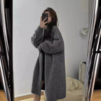 Damen langärmliger Strickcardigan aus weichem Material mit offenen Kanten R&B