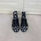 Damen Designer-Ballerinas mit innovativem Riemen- und Applikationsdesign R&B