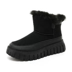 Damen Winter boots mit warmem Kunstfell und rutschfester Sohle R&B