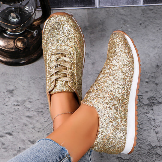 Damen Glitzernde Lauf-Sneaker mit gepolsterter Sohle R&B