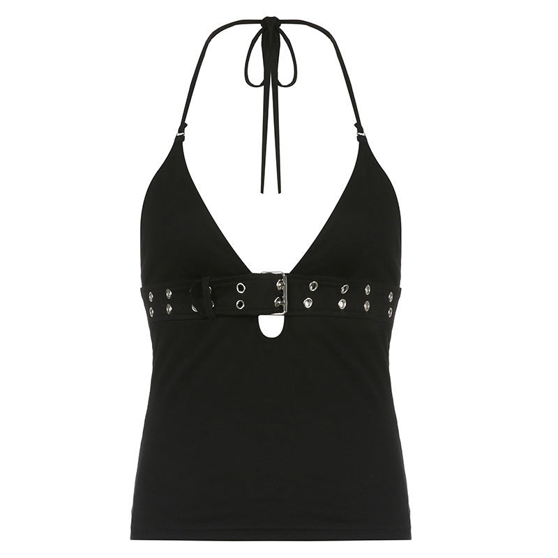 Damen Haltertop mit verstellbarem Gurt und Dekorakzenten R&B